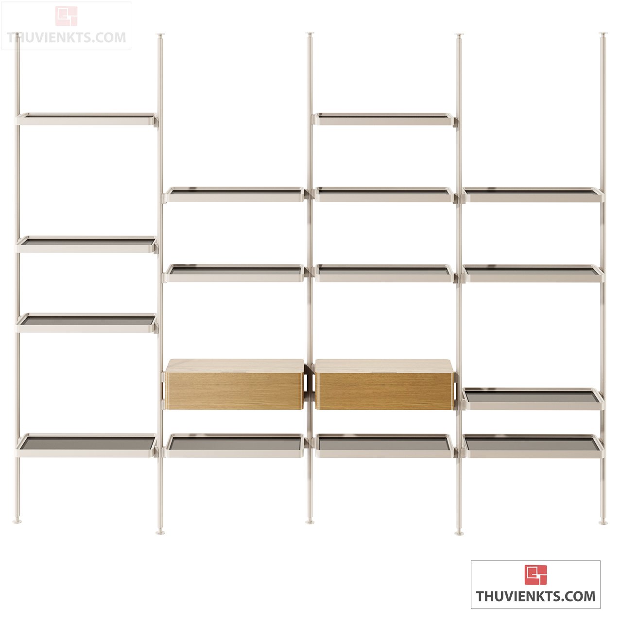 Hector Modular Bookcase with Drawers by Molteni and C-12498